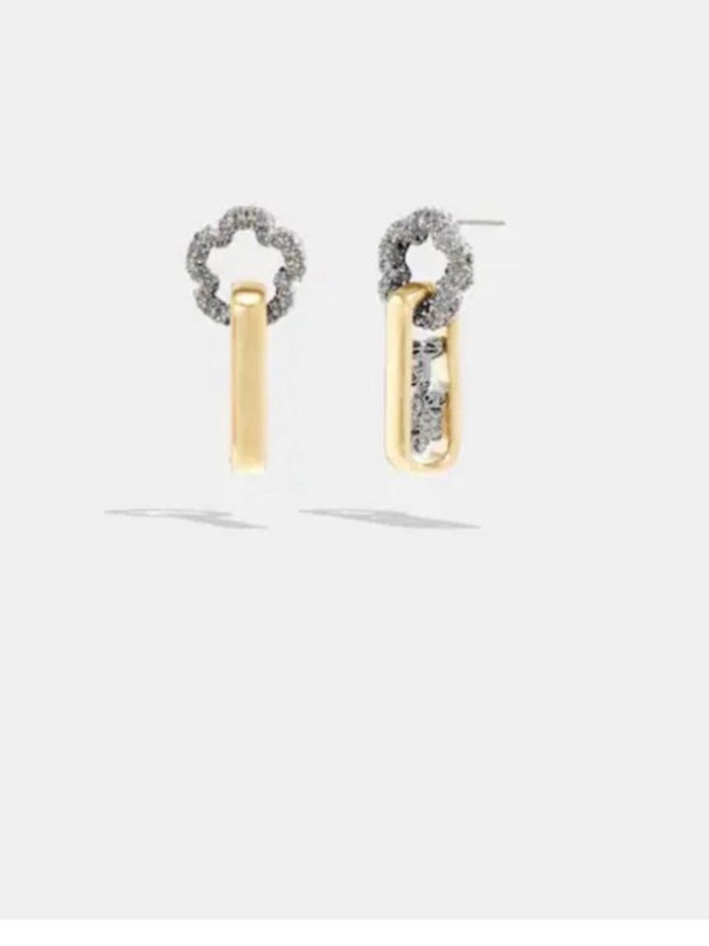 COACH Pave Tea Rose drop earrings